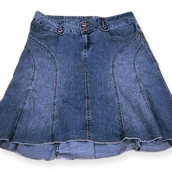 Rewind Juniors Size 13 Skirt Blue Denim Hi Lo 90s Y2K Vintage - Picture 2 of 9